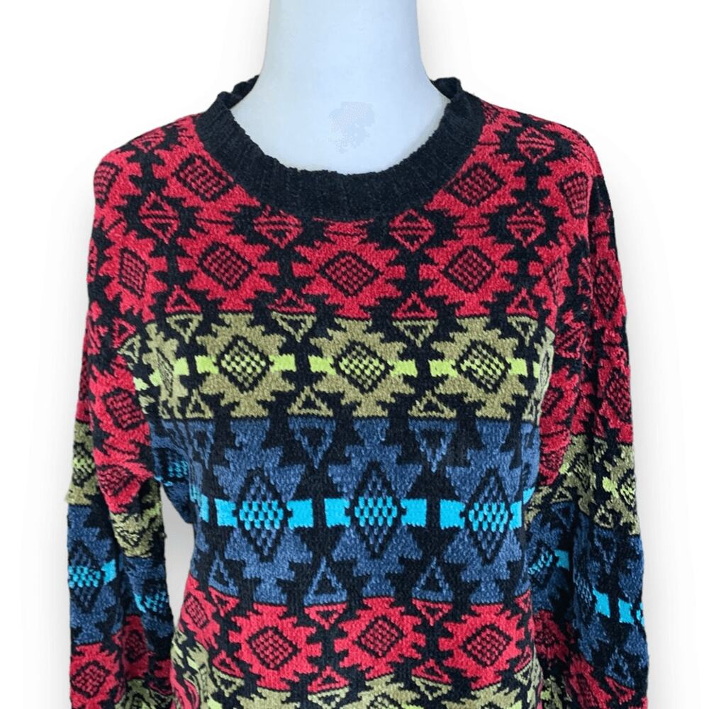 Vintage Cambridge Dry Goods Southwestern Geometric Knit Crewneck Sweater Medium